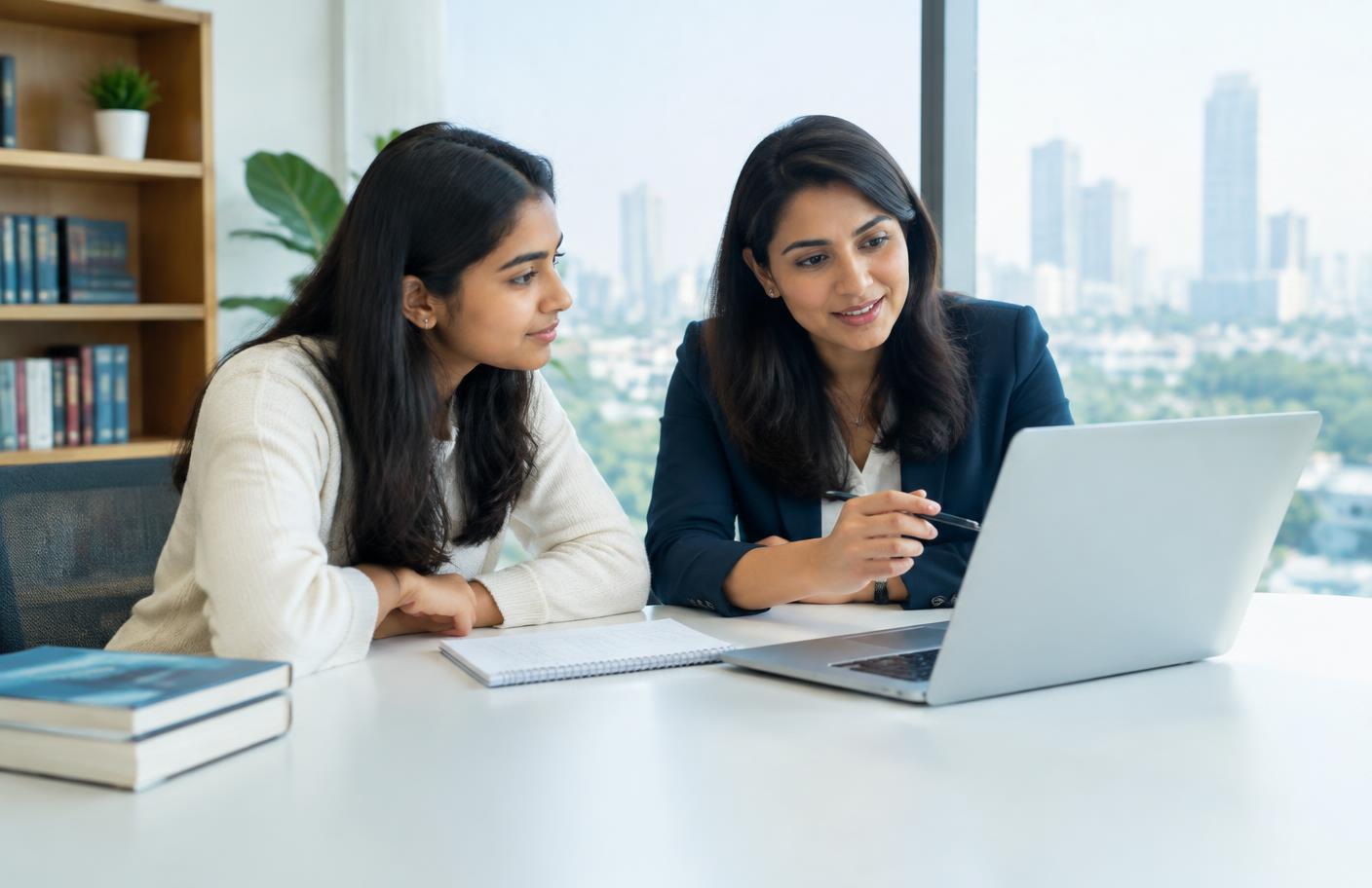 Student receiving study abroad guidance